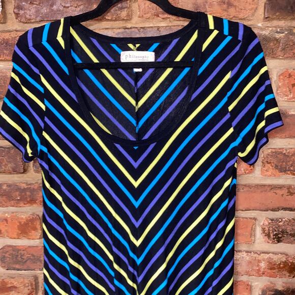 Philosophy Striped Short Sleeve Mini Dress Women's Size Small - Picture 2 of 6